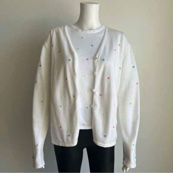 Vintage Drapers & Damon's Floral Dot Sweater Set - S/M - Picture 2 of 6